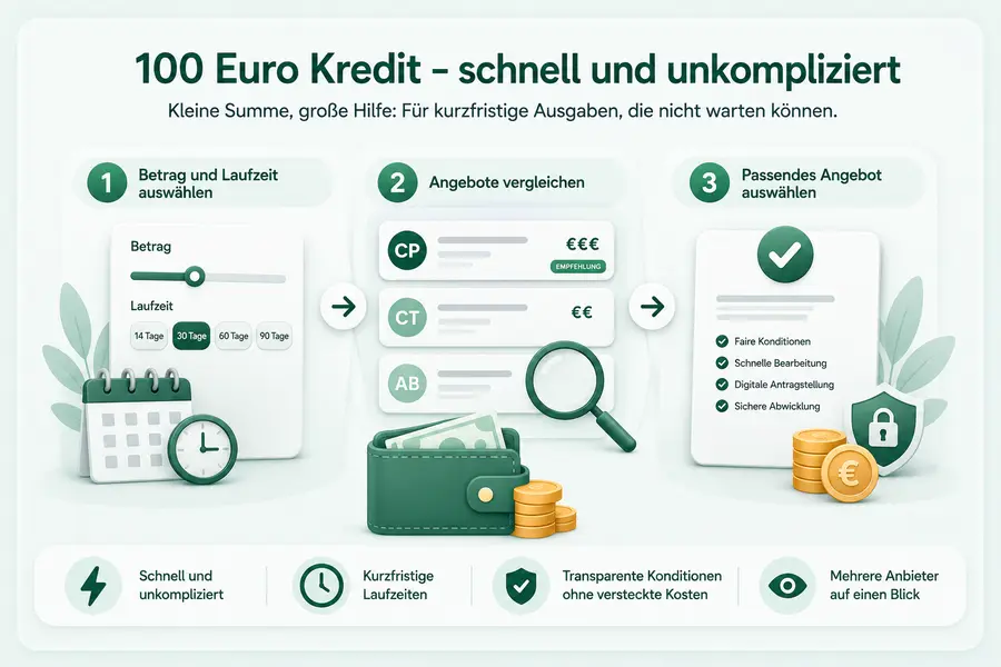 100 Euro Kredit für kurzfristige Ausgaben