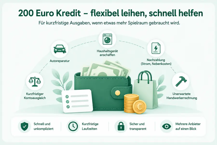 200 Euro Kredit für kurzfristige Ausgaben