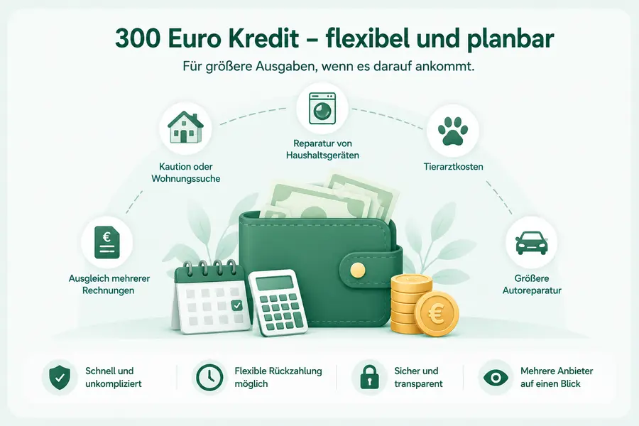 300 Euro Kredit für größere kurzfristige Ausgaben