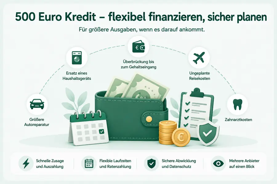 500 Euro Kredit für größere kurzfristige Ausgaben