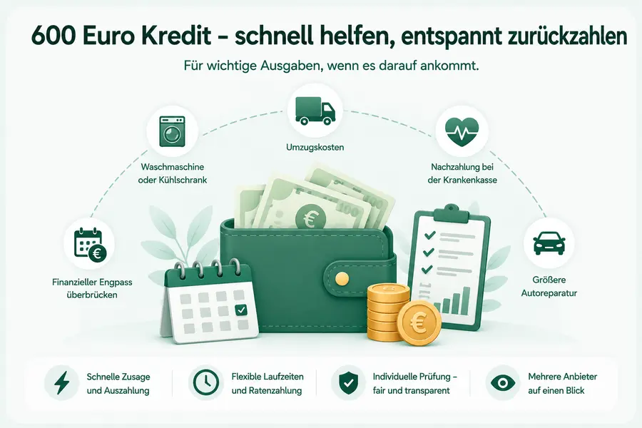 600 Euro Kredit vergleichen - guter-kredit.de 600 Euro Kredit für wichtige kurzfristige Ausgaben