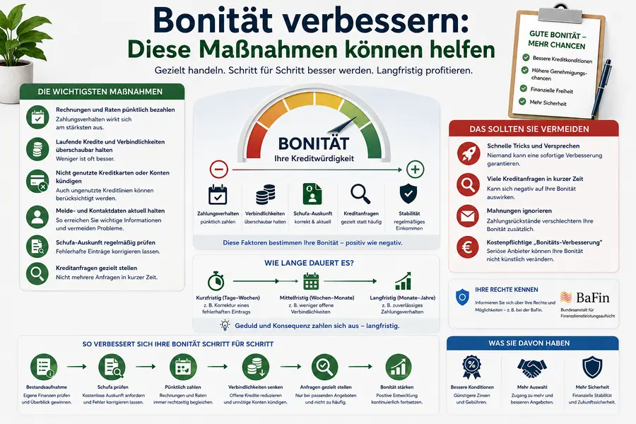 Bonität verbessern: wichtige Maßnahmen und Tipps