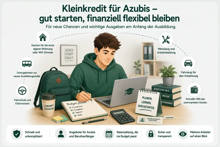 Kleinkredit für Azubis bei wichtigen Ausgaben zu Beginn der Ausbildung