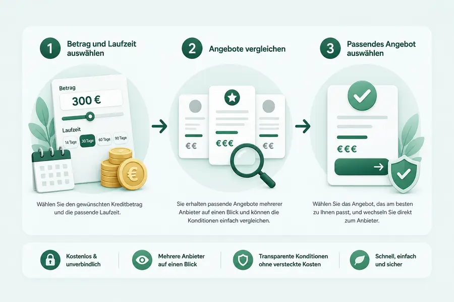 Kleinkredit vergleichen in drei einfachen Schritten