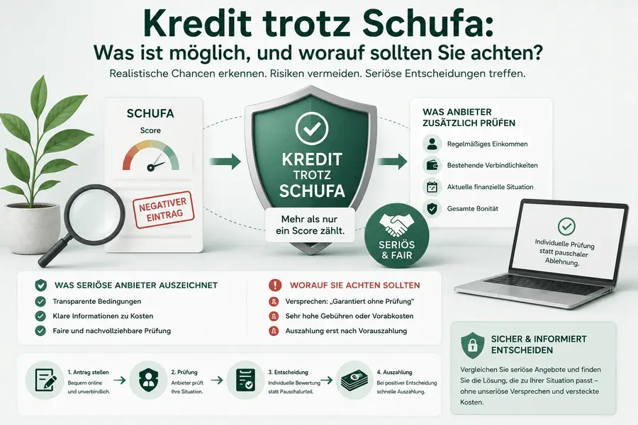 Kredit trotz Schufa: Möglichkeiten und wichtige Hinweise