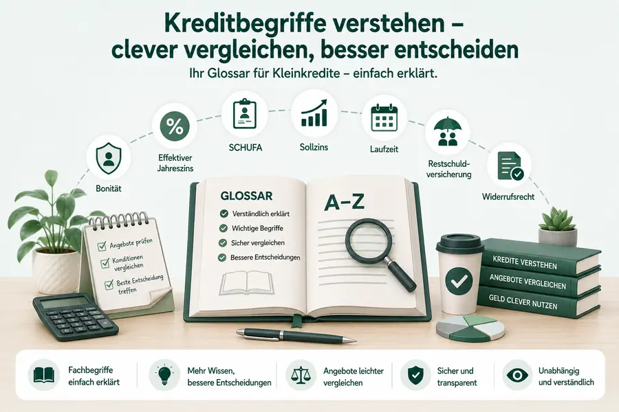 Glossar mit wichtigen Kreditbegriffen für Kleinkredite